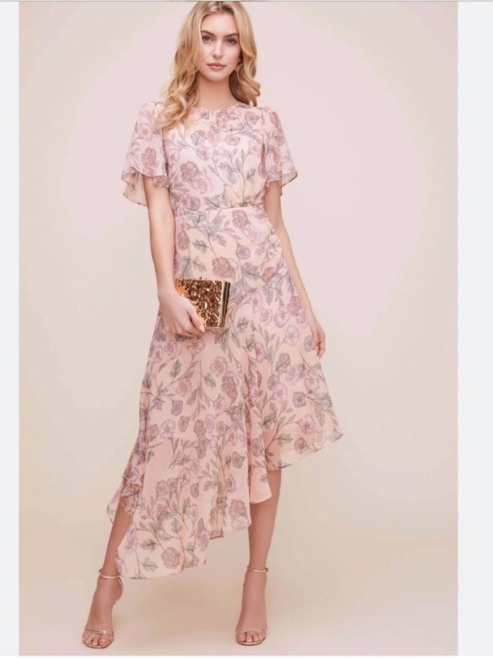 ASTR Asymmetrical Midi Dress